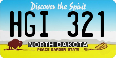 ND license plate HGI321