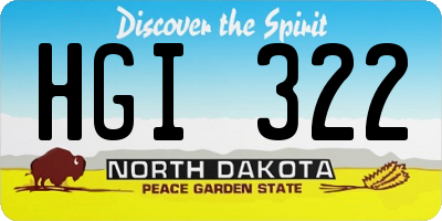 ND license plate HGI322