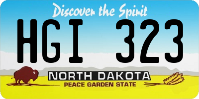 ND license plate HGI323