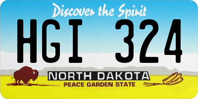 ND license plate HGI324