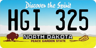 ND license plate HGI325