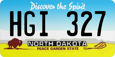 ND license plate HGI327