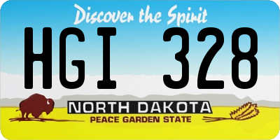 ND license plate HGI328