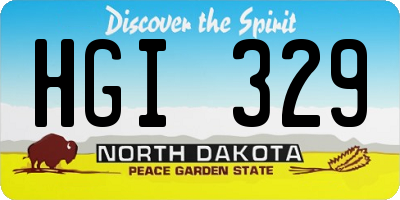 ND license plate HGI329