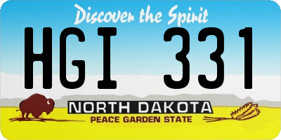 ND license plate HGI331