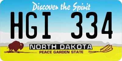 ND license plate HGI334