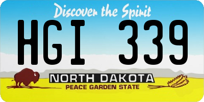 ND license plate HGI339