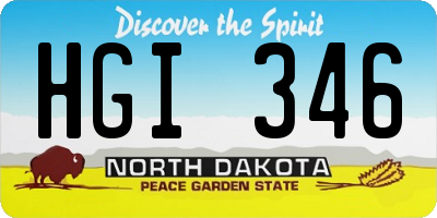 ND license plate HGI346