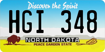 ND license plate HGI348