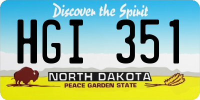 ND license plate HGI351