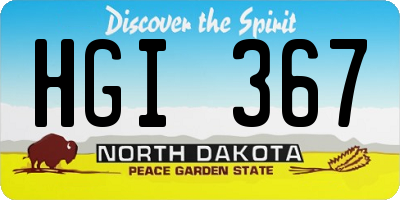 ND license plate HGI367