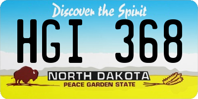 ND license plate HGI368