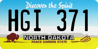 ND license plate HGI371