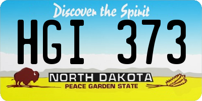 ND license plate HGI373