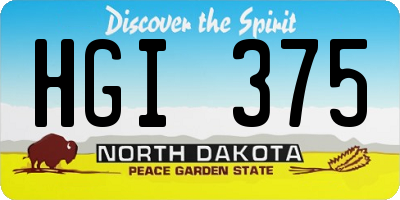 ND license plate HGI375