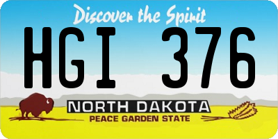 ND license plate HGI376