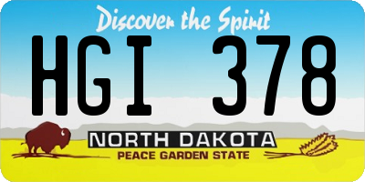 ND license plate HGI378