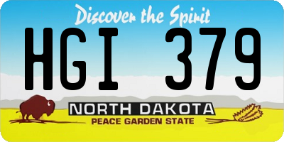 ND license plate HGI379