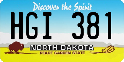 ND license plate HGI381