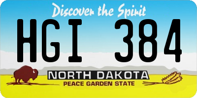 ND license plate HGI384
