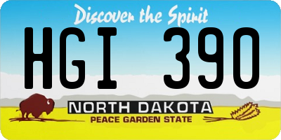 ND license plate HGI390