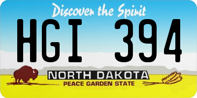ND license plate HGI394