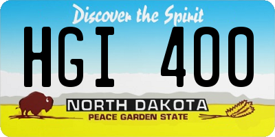ND license plate HGI400