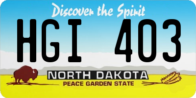 ND license plate HGI403