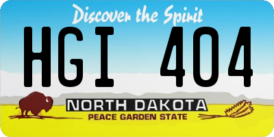 ND license plate HGI404