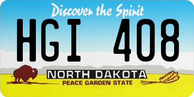 ND license plate HGI408