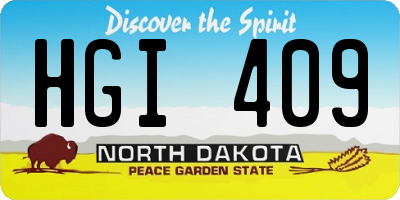 ND license plate HGI409
