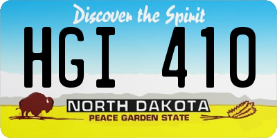 ND license plate HGI410