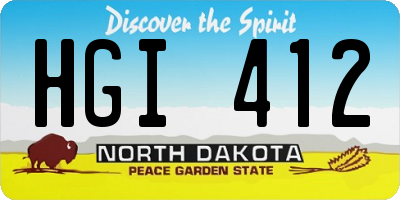 ND license plate HGI412