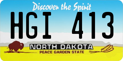 ND license plate HGI413