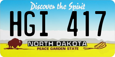 ND license plate HGI417