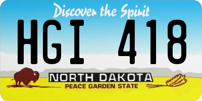 ND license plate HGI418