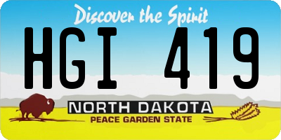 ND license plate HGI419