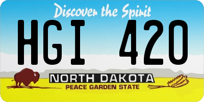 ND license plate HGI420