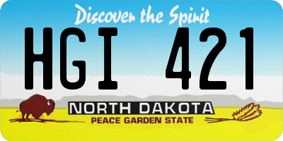 ND license plate HGI421