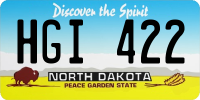 ND license plate HGI422