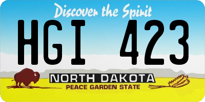 ND license plate HGI423