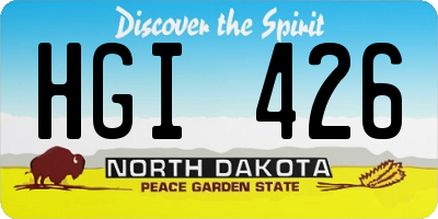 ND license plate HGI426