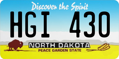ND license plate HGI430