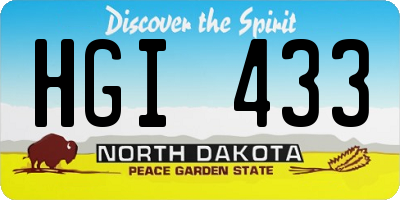 ND license plate HGI433
