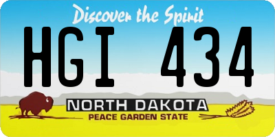 ND license plate HGI434