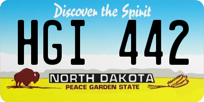 ND license plate HGI442