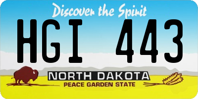 ND license plate HGI443