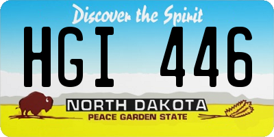 ND license plate HGI446