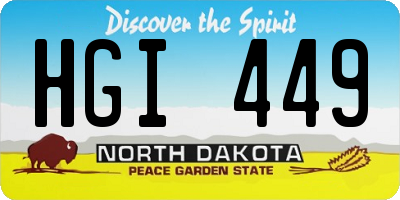 ND license plate HGI449