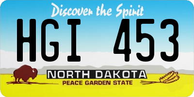 ND license plate HGI453